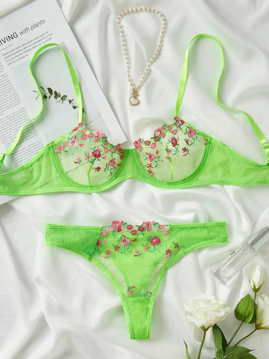 Original - Light Green - Ensemble en dentelle vert clair