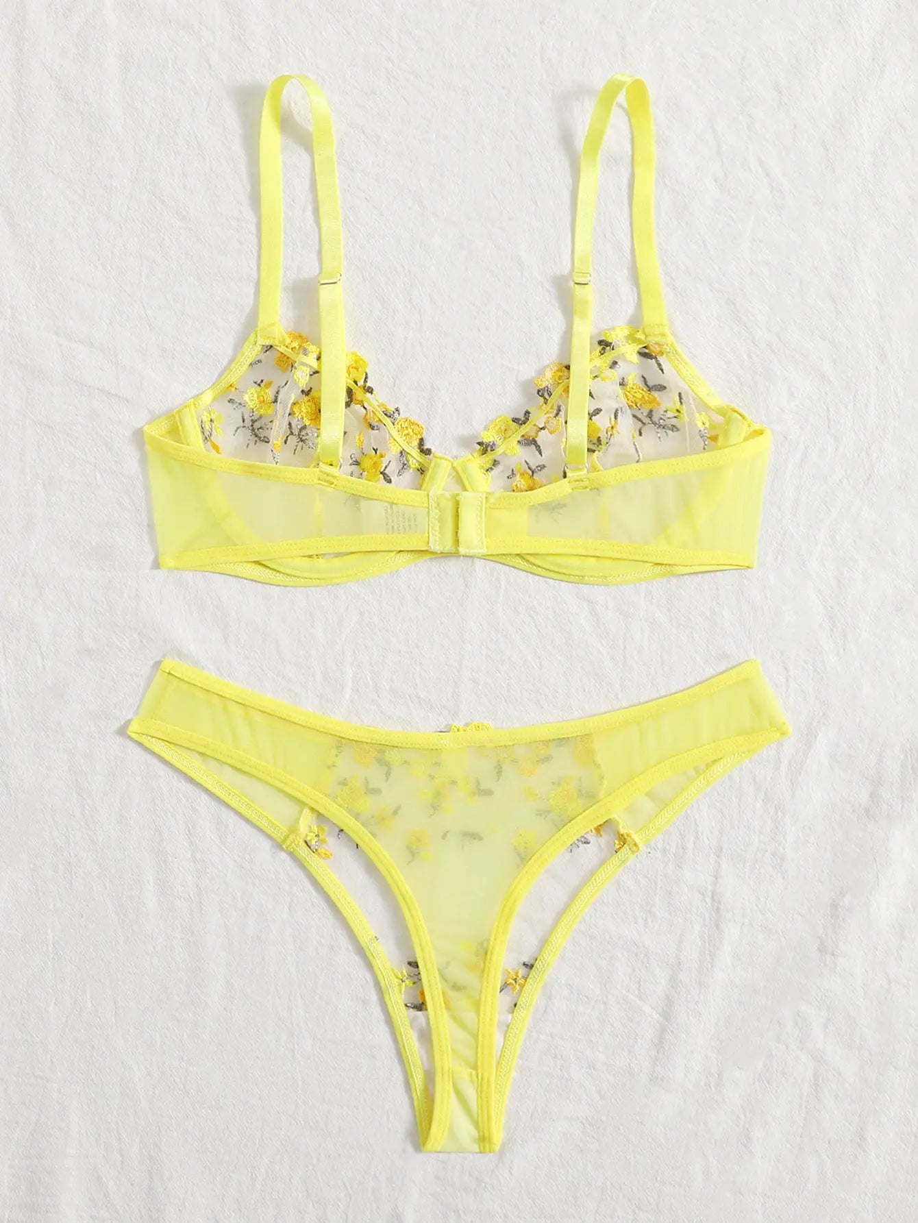 Original - Yellow - Ensemble en dentelle jaune