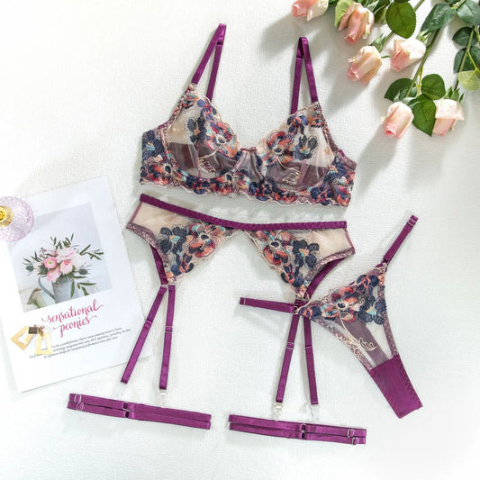 Aura - Purple - Ensemble Charmeur en dentelle viloette