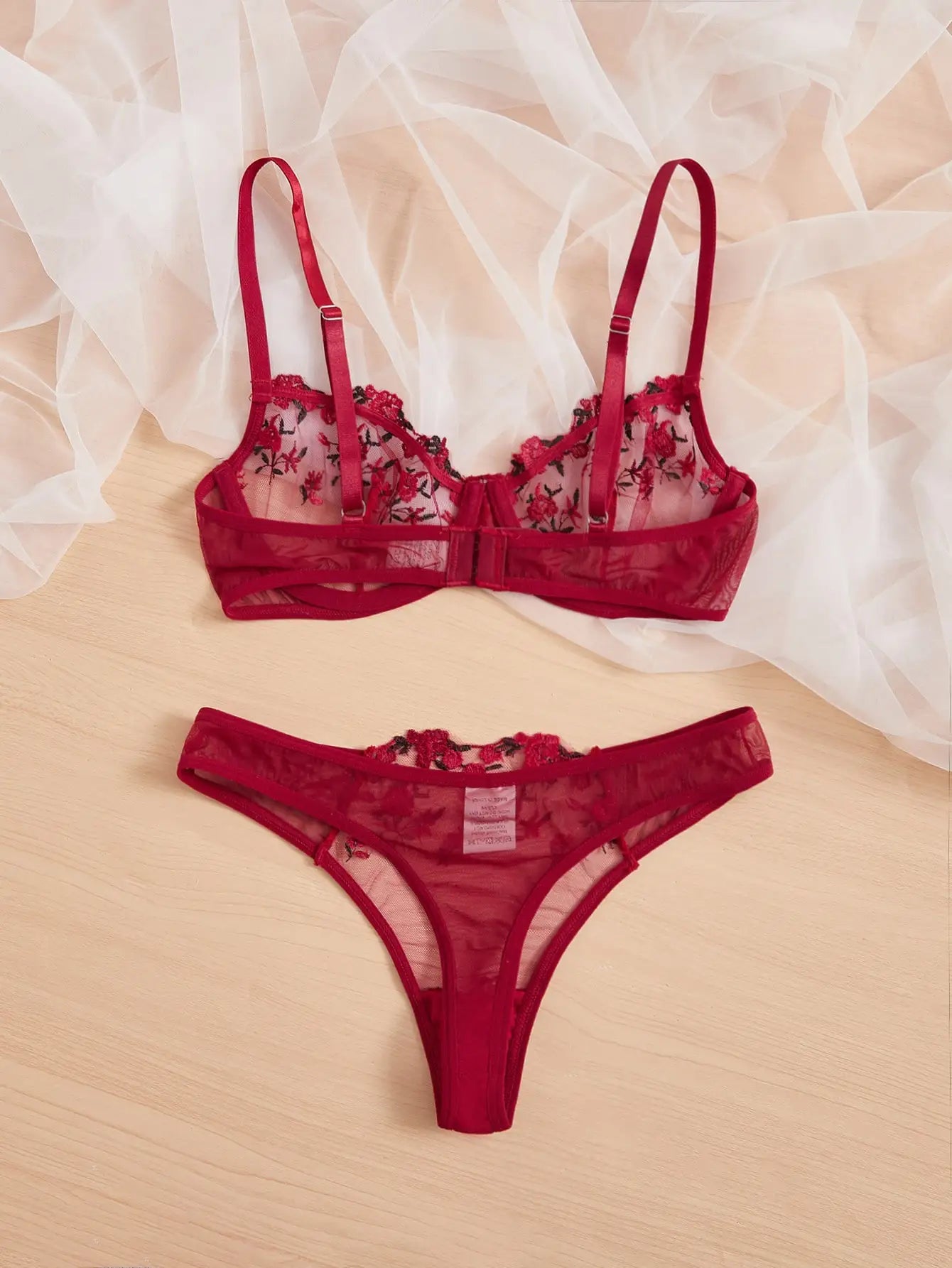 Original - Red - Ensemble en dentelle rouge