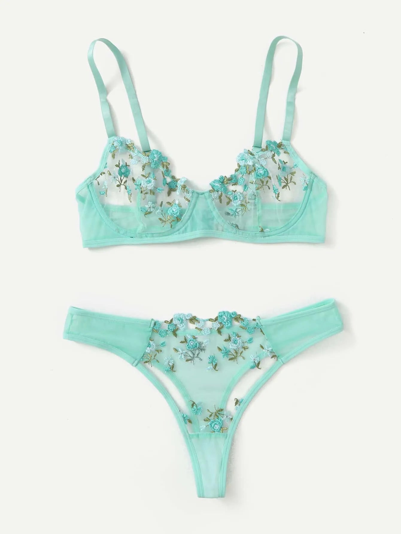 Original - Turquoise - Ensemble en dentelle turquoise